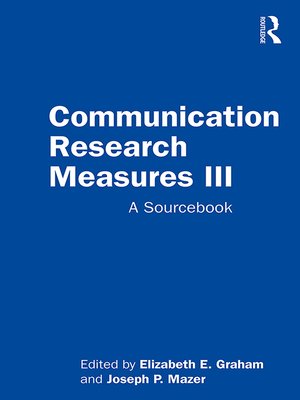 cover image of Communication Research Measures III